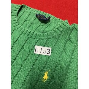 Polo Ralph Lauren Kids Cable Knit Sweater Green Size XL